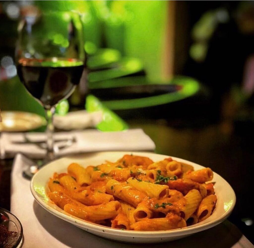 Handmade penne pasta with rich Italian sauce served at Giovanni's Italian Steakhouse near Jamestown NC for an authentic Italian dining experience.