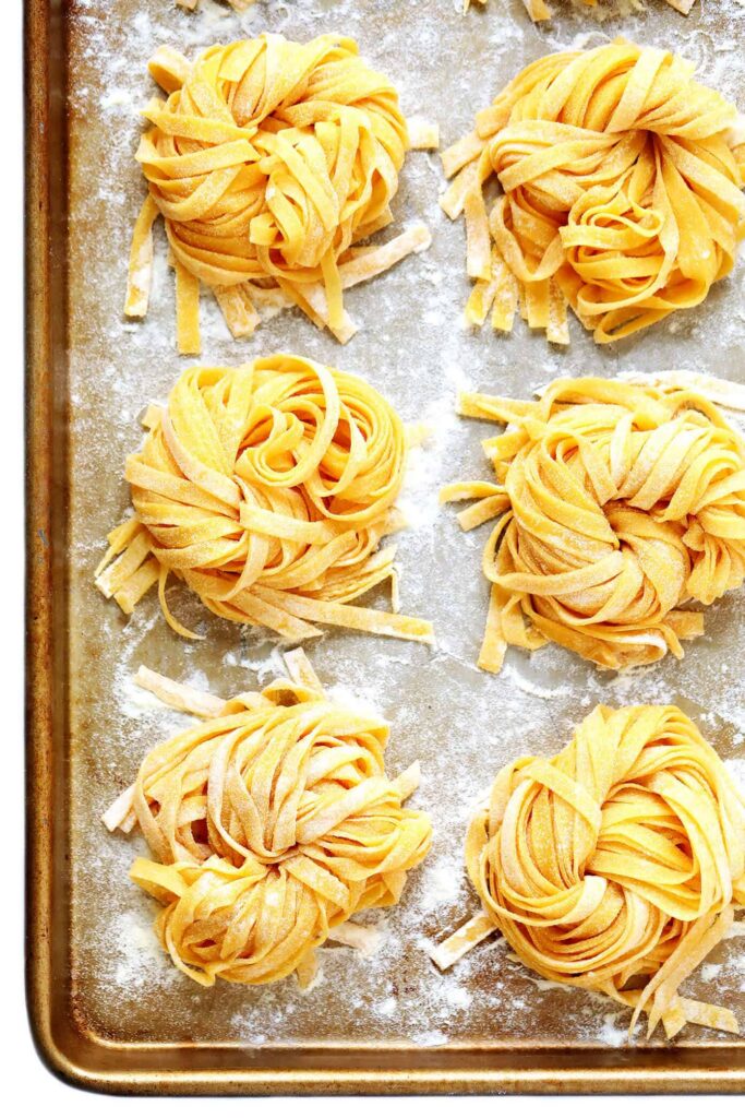 Fresh Italian pasta dough prepared with flour at Giovanni's Italian Steakhouse in Greensboro NC