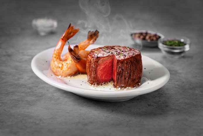 Filet Mignon and shrimp dinner at Giovanni's Italian Steakhouse in Greensboro NC