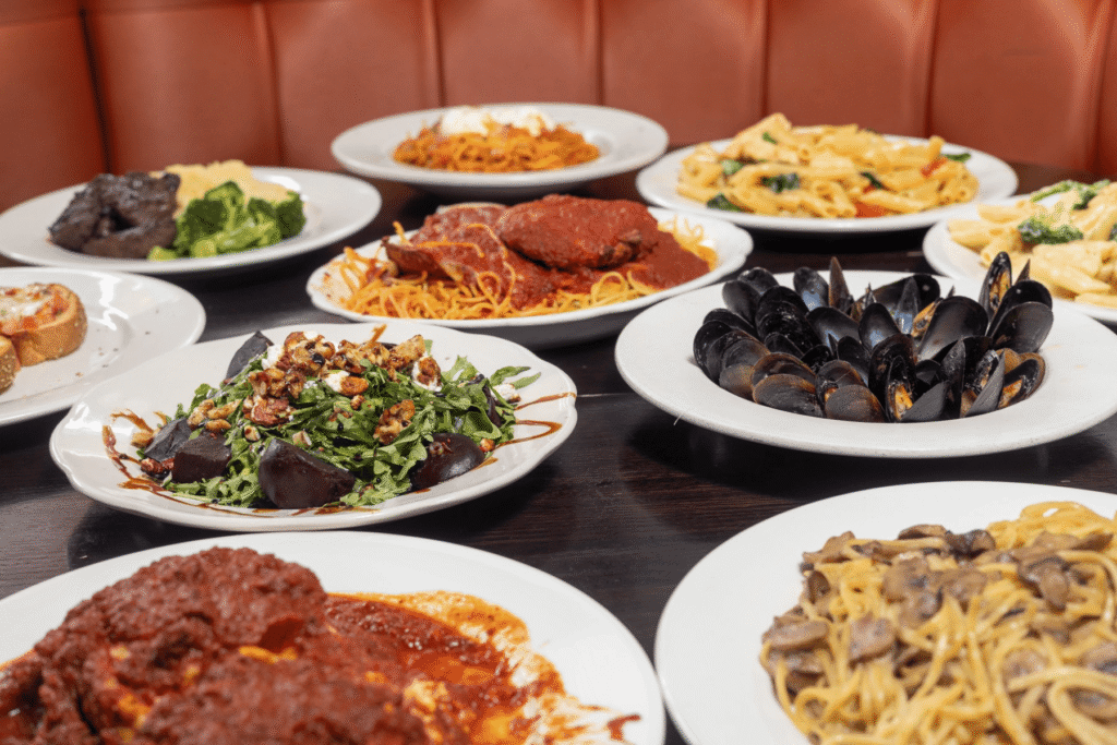 Italian pasta, steak, and seafood dishes served at Giovanni's Italian Steakhouse in Greensboro NC